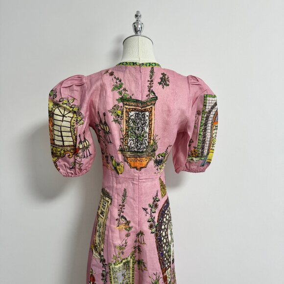 Alémais Monte printed linen midi dress - Picture 9 of 12